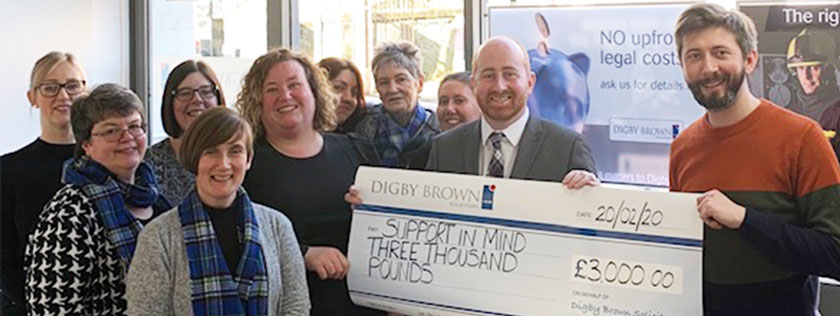 Kirkcaldy office raise £3,000 for Support in Mind Scotland | Digby Brown