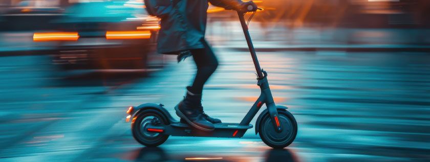 Person riding an e-scooter