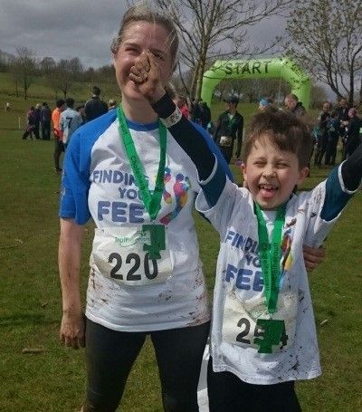 Digby Brown Glasgow staff muddy after running the Tinsel Dash Trailtroopers for Finding your feet