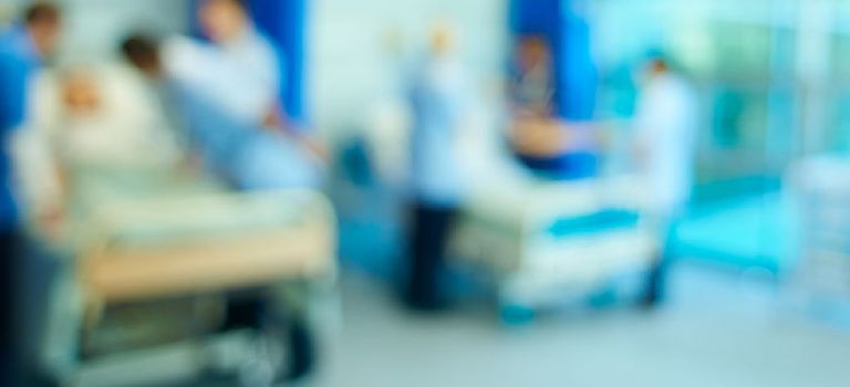 Blurred out hospital ward