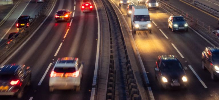 Cars on M8 Glasgow at night