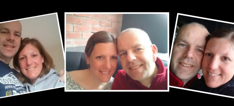 Chris and Helen in three images smiling