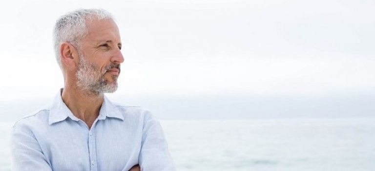 Man looking out to sea